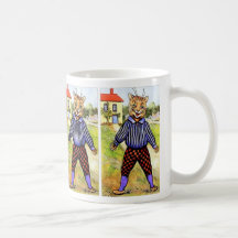 Katt som ha på sig Breeches av Louis Wain Kaffe Koppar