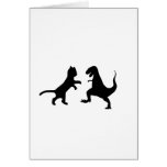katt vs t-rex hälsnings kort