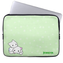 Katten kopplar ihop laptop sleeve datorskydds fodral