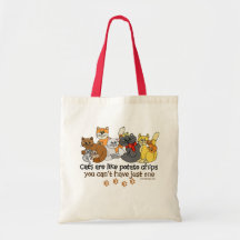 Katter är lika potatischiper tote bag