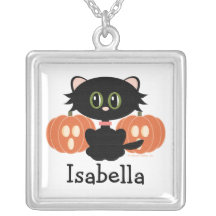 KattHalloween för personlig svart halsband