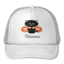 KattHalloween för personlig svart hatt Trucker Kepsar