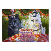 Kattparty Hälsnings Kort