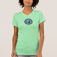 Kattsilhouetten på vintergrönadamast cirklar tshir tee shirts