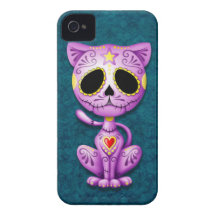 Kattunge för lila- och blåttZombiesocker Case-Mate iPhone 4 Skydd