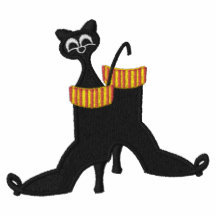 Kattunge i den känga broderade T-skjortan