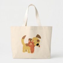 Kattunge- & vovvetecknadanpassningsbar hänger lös tote bag