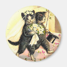 Kattungebröllop Kylskåpmagneter