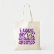 Kawaii älskar jag min krönade kines tote bags