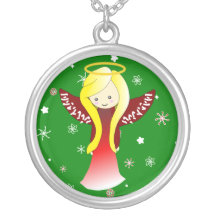 Kawaii ängel i rött halsband