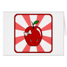Kawaii Apple (flickan) Hälsnings Kort