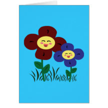 Kawaii blommor kort