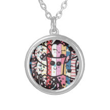 kawaii colorful doodle necklace