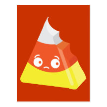 Kawaii gullig biten candy corn vykort