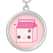 Kawaii jordgubbemjölk paketerar skräddarsydda halsband