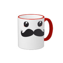 Kawaii med gullig mustasch mugg