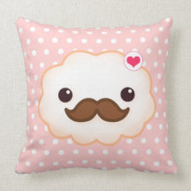 Kawaii mustaschmoln på rosor kuddar