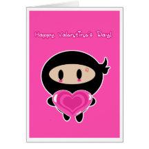 Kawaii Ninja valentin kort för dag