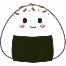 Kawaii "Onigiri" risboll med toppningar Photo Cut Outs