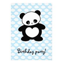 Kawaii panda personliga inbjudningskort