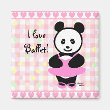 Kawaii Pandabalettdansör Magnet För Kylskåp