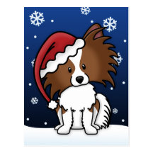 Kawaii Papillon julvykort