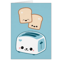 Kawaii rostat bröd kort