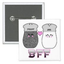 Kawaii salt n peppar BFF Knapp