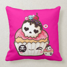 Kawaii skallemuffin prydnadskudde