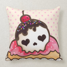 Kawaii skallemuffin kuddar