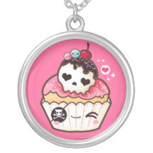 Kawaii skallemuffin hängsmycke