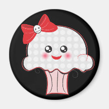 Kawaii skallemuffin magnet för kylskåp
