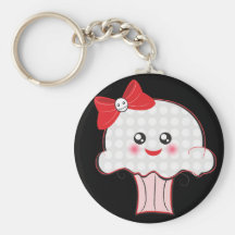 Kawaii skallemuffin nyckelring