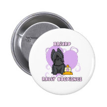 Kawaii svart Briard samlar Obedience Knappar Med Nål