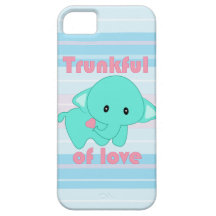Kawaii Trunkful av iphone case för kärlekbabyelefa iPhone 5 Case-Mate Skydd