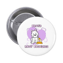 Kawaii Westie samlar Obedience Pins