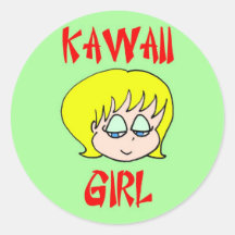 kawaiiflickablondin klistermärke