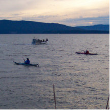 Kayakers på den Bellingham fjärden Photo Cutout