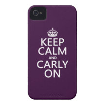 Keep Calm and Carly On (any background color) iPhone 4 Cases