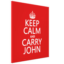Keep Calm and Carry John (any color) Gallery Wrapped Canvas