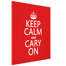 Keep Calm and Cary On (any background color) Canvas Print
