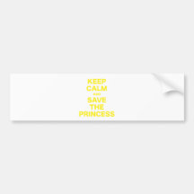 Keep Calm and Save the Princess Bumper Sticker