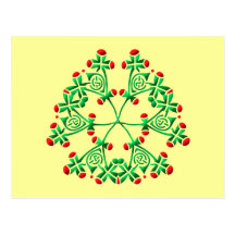 Kelten Blumen Ornament celtic flowers Postkarte
