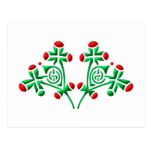 Kelten Blumen Ornament celtic flowers Postkarte
