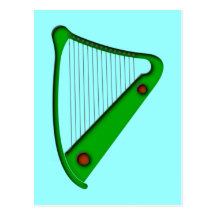 Keltische Harfe celtic harp Postkarte