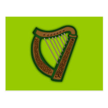 Keltische Harfe celtic harp Postkarte
