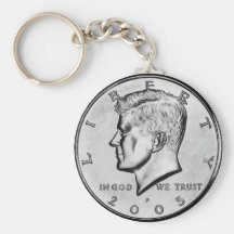 Kennedy halv dollar nyckelring