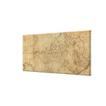 KentuckyPanoramic MapKentucky Sträckta Canvas Tryck