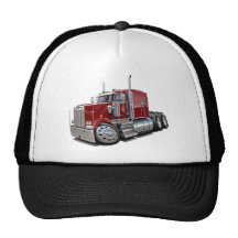Kenworth w900 rödbrun lastbil trucker kepsar