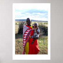 KENYANSK MOR OCH BABY I KENYA PRINT
